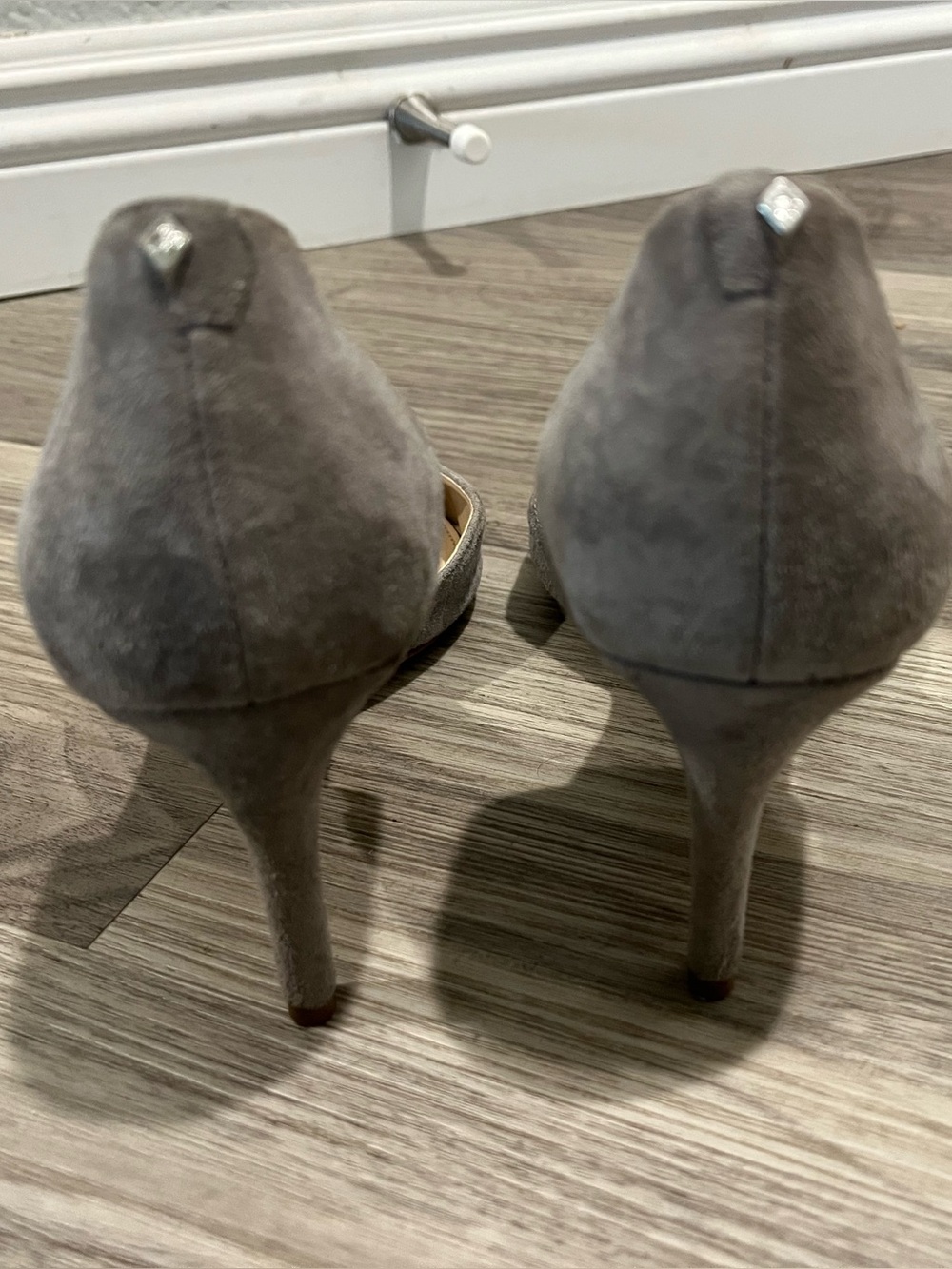 Sam Edelman Gray Suede Pointed Kitten Heels - Picture 3 of 7